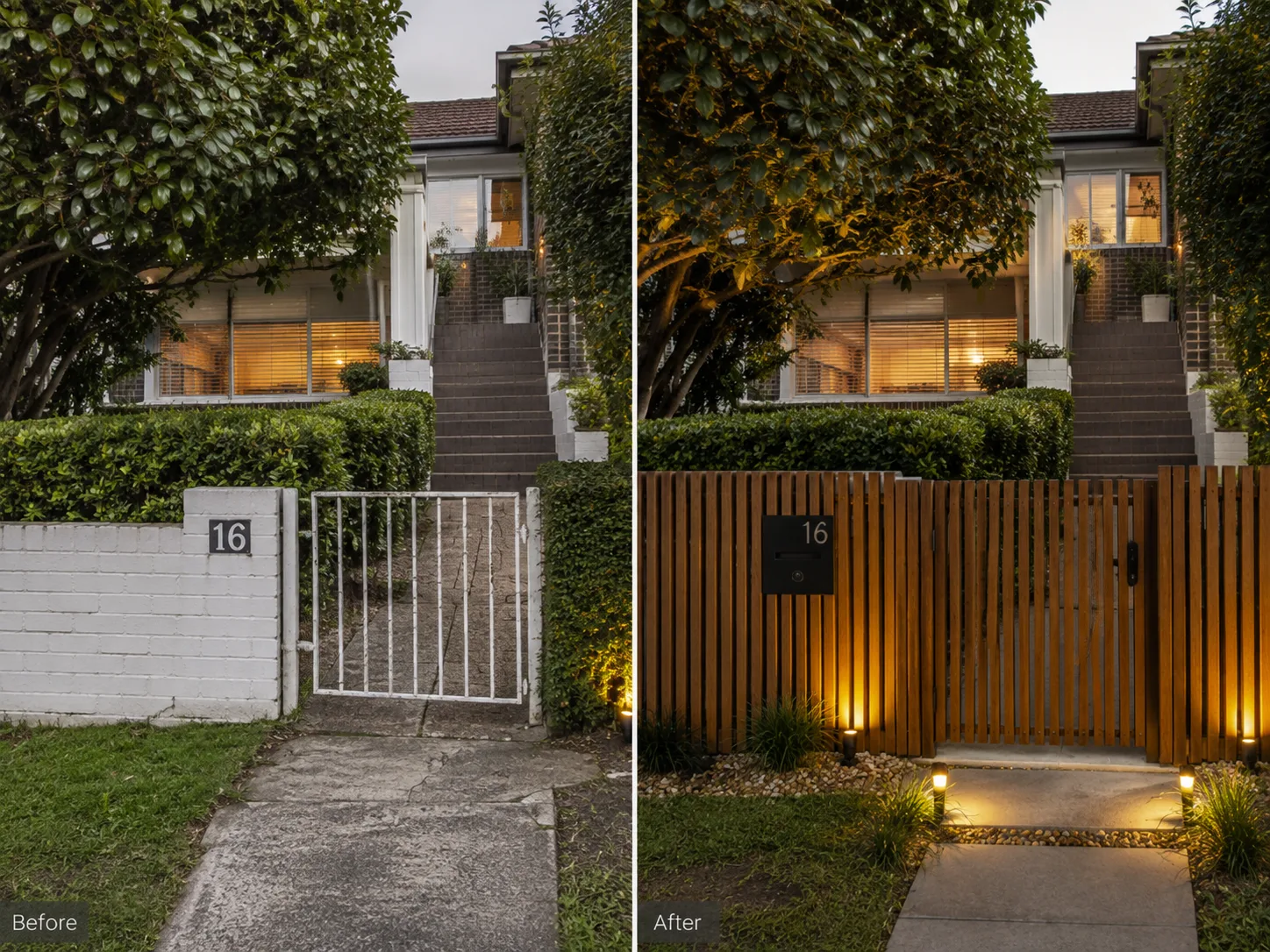 Front entry transformation in Sydney North Shore home